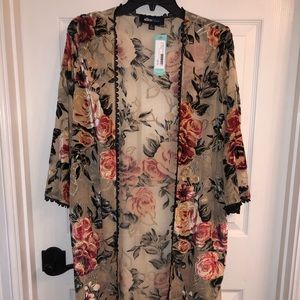 Alice Blue “halie” burnout velvet kimono blush